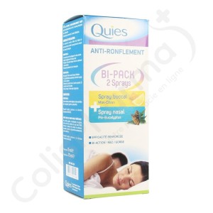 Quies Anti-Ronflement Bipack - Spray nasal 15 ml + Spray buccal 70 ml