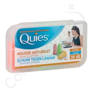 Quies Protection Auditive Mousse Fluo - 3 paires