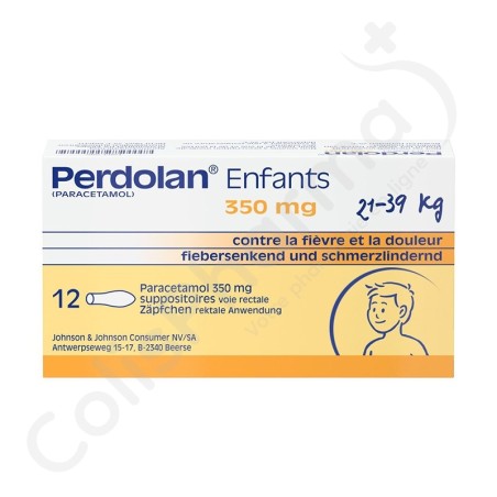 Perdolan Enfants 350 mg - 12 suppositoires