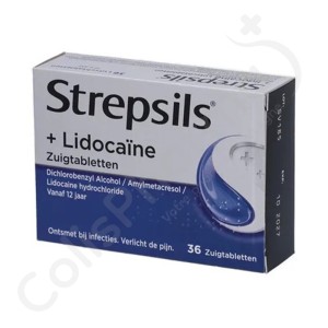Strepsils + Lidocaïne - 36 pastilles