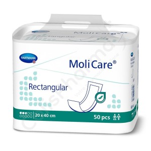 Molicare Rectangular 3 Gouttes 20 x 40 cm - 50 couches rectangulaires intraversables