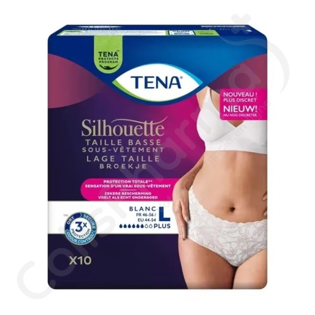 Tena Silhouette Normal Blanc Large - 10 beschermende onderbroeken