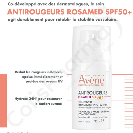 Avène Antirougeurs Crème Hydratante Apaisante SPF 50+ - 30 ml