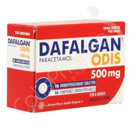 Dafalgan Odis 500 mg - 16 orodispergeerbare tabletten