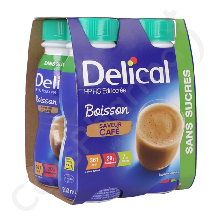 Delical Boisson HP/HC Sans Sucres Café - 4x200 ml Delical Boisson HP/HC Sans Sucres Café - 4x200 ml