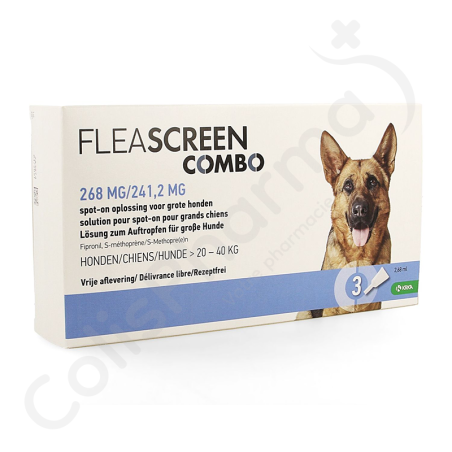 Fleascreen Combo 268mg/241,2mg - 3 pipettes Fleascreen Combo 268mg/241,2mg - 3 pipettes