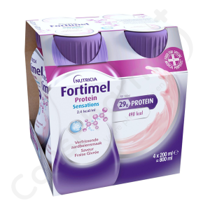 Fortimel Protein Verfrissend Aardbei - 4x200 ml