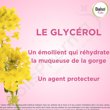 Balso Kids Sirop Toux Sèche Sans Sucre - 125 ml + pipette