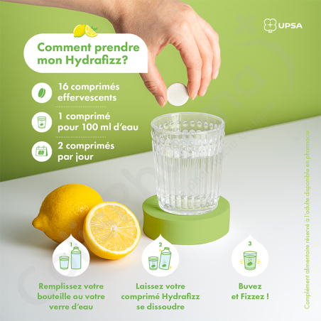 HydraFizz Detox Hydratation - 16 comprimés effervescents