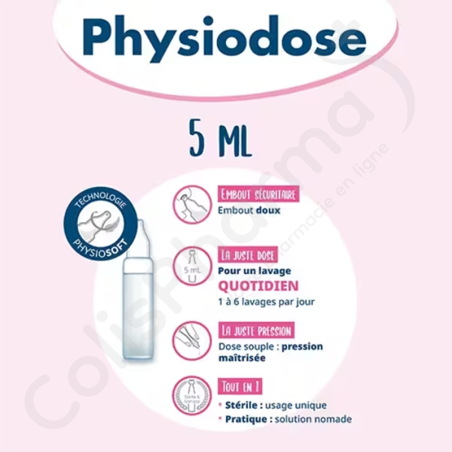 Physiodose Sérum Physiologique - 40 unidoses de 5 ml