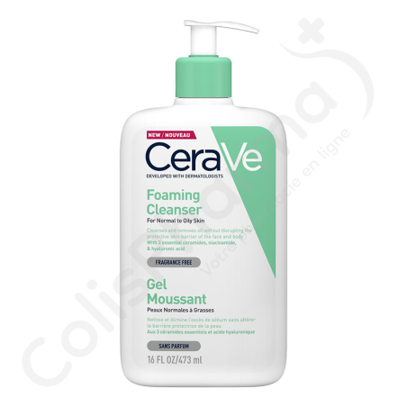 CeraVe Gel Moussant Nettoyant Peau Normale à Grasse - 473 ml