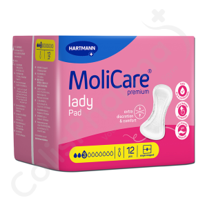 Molicare Lady Pad 3 Gouttes - 12 protections anatomiques