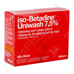 Iso-Betadine Uniwash 7,5% - Germicide zeep 10 x 10 ml