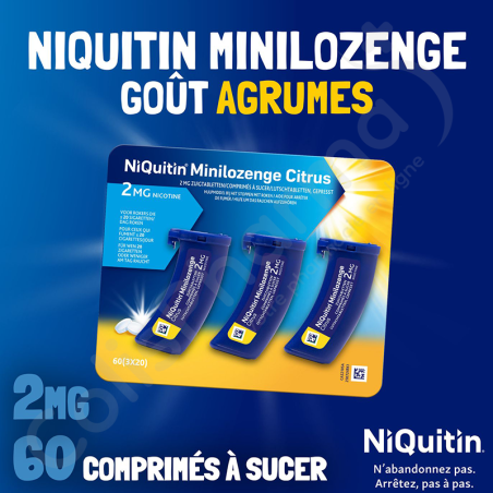 NiQuitin Minilozenge Citrus 2 mg - 60 zuigtabletten
