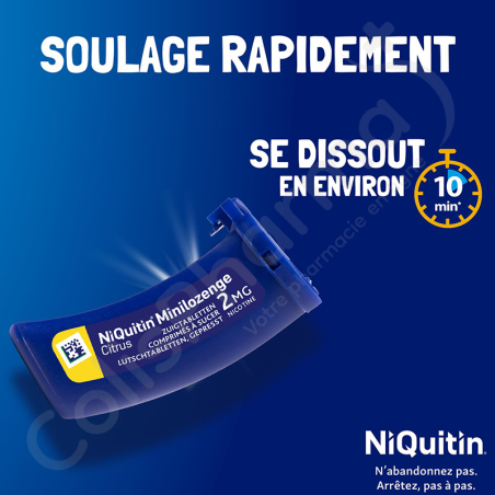 NiQuitin Minilozenge Citrus 2 mg - 60 comprimés à sucer