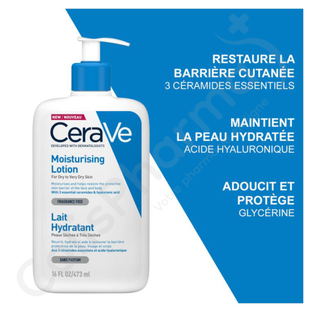 CeraVe Lait Hydratant Peau Sèche à Très Sèche - 236 ml