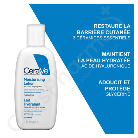 CeraVe Hydraterende Melk voor Droge tot Zeer Droge Huid - 88 ml