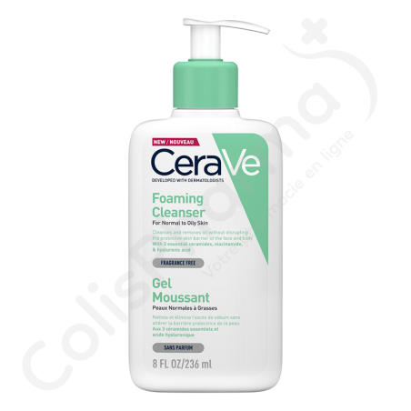 CeraVe Gel Moussant Nettoyant Peau Normale à Grasse - 236 ml