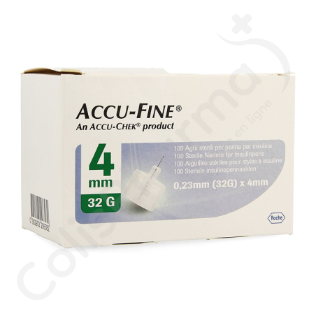 ACCU-FINE Aiguilles à Stylos Insuline 4 mm 32 g - 100 pièces