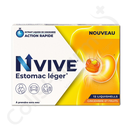 Nvive Estomac Léger - 12 gommes à mâcher