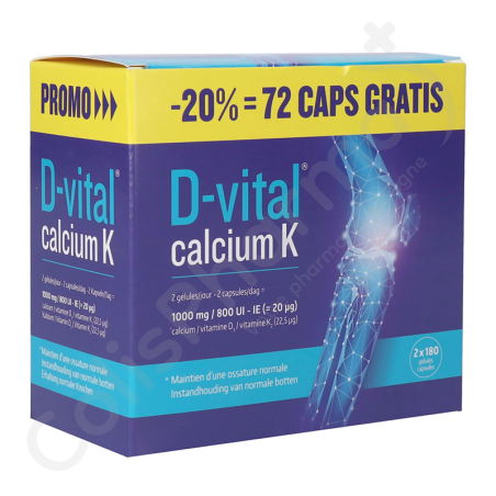 D-vital Calcium K - 2 x 180 ml - PROMO -20%