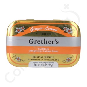 Grether's Keelpastilles Gember-Citroen Zonder Suiker - 110 g
