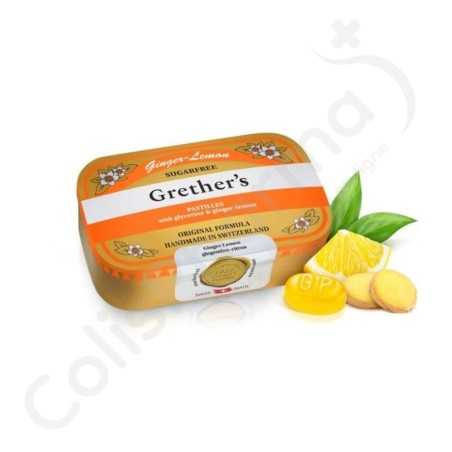Grether's Keelpastilles Gember-Citroen Zonder Suiker - 110 g
