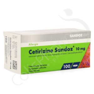 Cetirizine Sandoz 10 mg - 100 comprimés