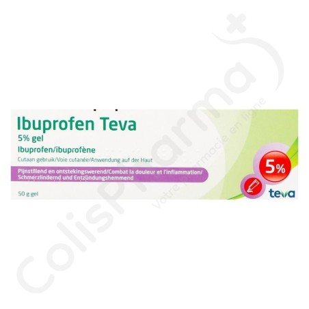 Ibuprofen Teva 5% Gel Tube - 50 g