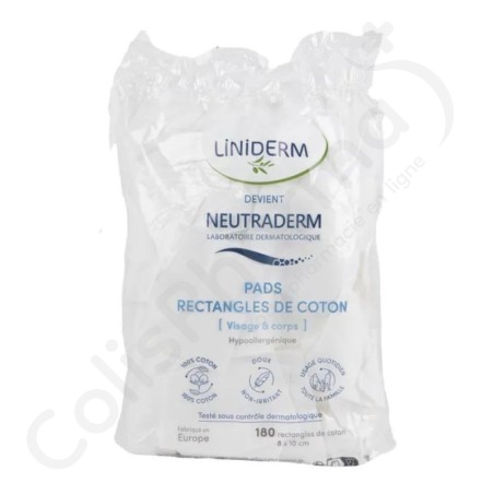 Neutraderm Pads Rectangulaires - 180 cotons bio