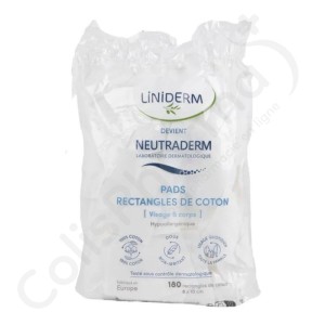 Neutraderm Rechthoekige Pads – 180 biologische wattenpads