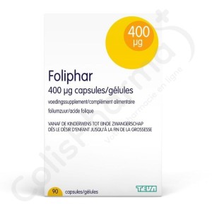 Foliphar Foliumzuur 400 mcg - 90 capsules