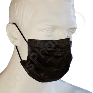 Masques chirurgicaux - Noir - Type IIR - 1 boîte de 50 masques