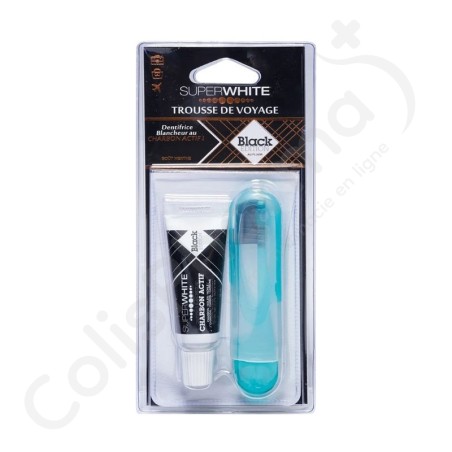 Superwhite Black Edition Trousse de voyage - Brosse à dents + dentifrice