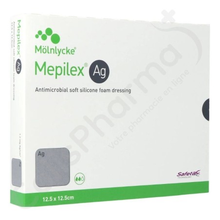 Mepilex AG 12,5 x 12,5 cm - 5 pansements stériles