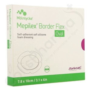 Mepilex Border Flex Oval 7,8 x 10 cm - 5 pansements
