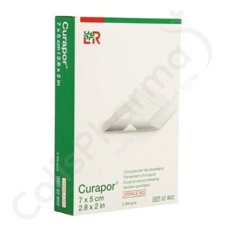 Curapor 7 cm x 5 cm - 5 pansements chirurgicaux