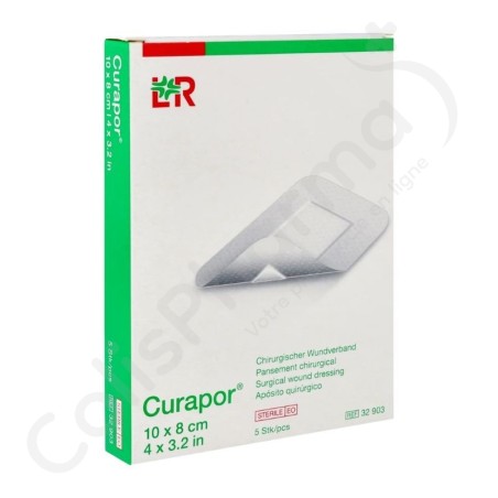 Curapor 8 cm x 10 cm - 5 pansements chirurgicaux