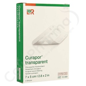 Curapor 5 cm x 7 cm - 5 doorzichtige pleisters