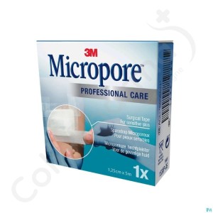 Micropore 3M Tape Rouleau 1,25 cm x 5 m - 1 pièce