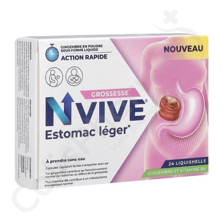 Nvive Estomac Léger Début Grossesse - 24 gommes à mâcher