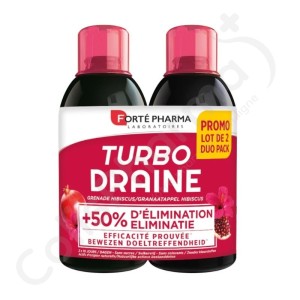 Forté Pharma Turbodraine Grenade Hibiscus - 2 x 500 ml