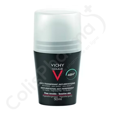 Vichy Homme Déodorant Bille Peaux Sensibles 48h - 50 ml