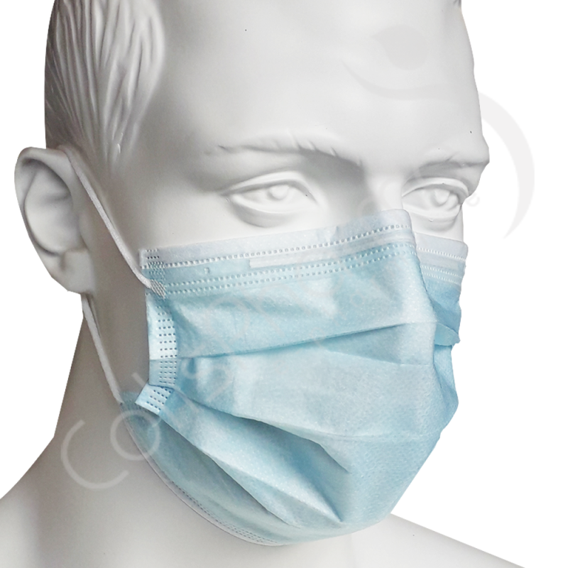Masque chirurgical bleu 3 plis type IIR x 50