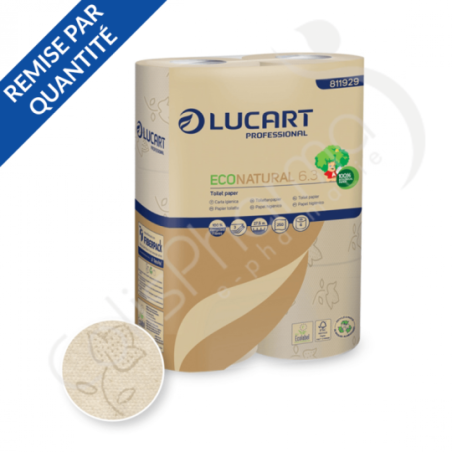 Papier toilette Lucart Econatural - 6 rouleaux