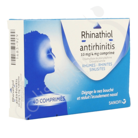 Rhinathiol Antirhinitis 10 mg/4 mg - 40 comprimés