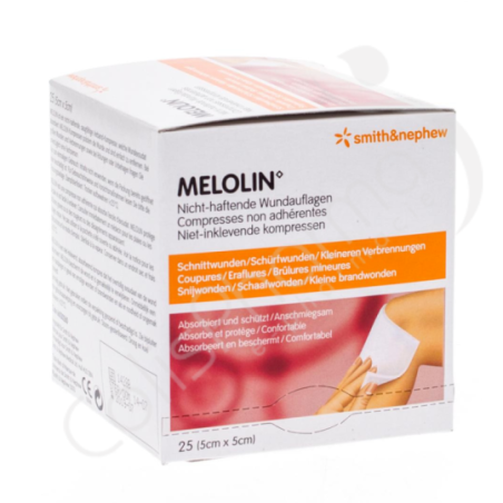 Melolin 5x5 cm - 25 compresses non adhérentes