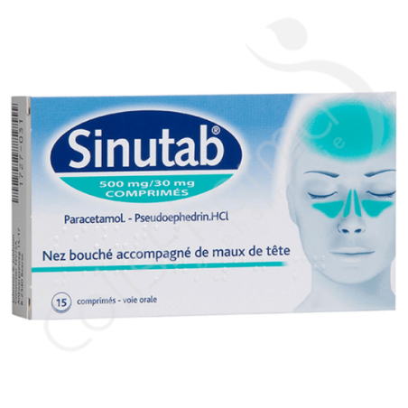 Sinutab 500/30 mg - 15 comprimés