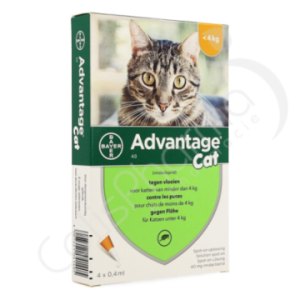Advantage Cat 40 Chats < 4 kg - 4 pipettes de 0,4 ml