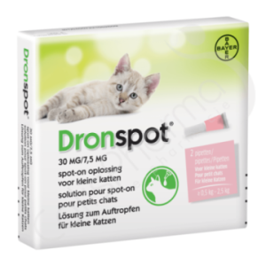 Dronspot 30mg/7,5mg Kleine Katten (0,5-2,5 kg) - 2 pipetten